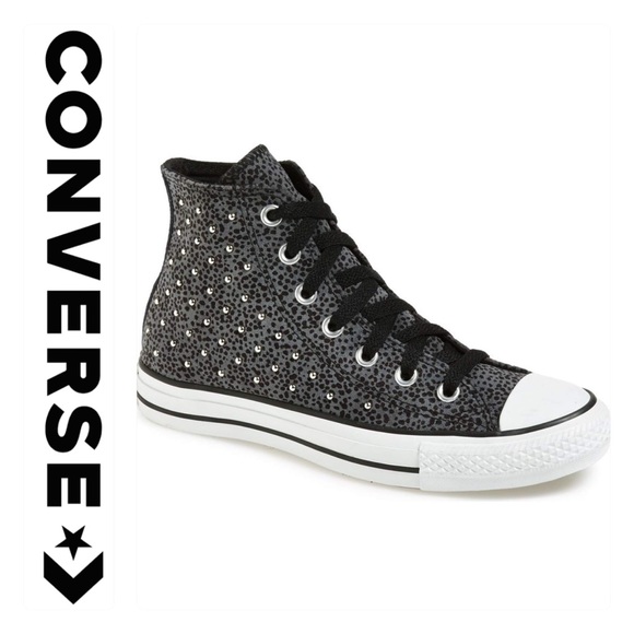 Converse Shoes - 💕SALE💕Converse Black Stud Animal Print Hightop's
